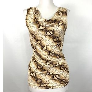 White House Black Market  New with No Tag.  Animal Print Sleeveless Top  Size XS